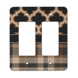 Moroccan & Plaid Rocker Style Light Switch Cover - Two Switch