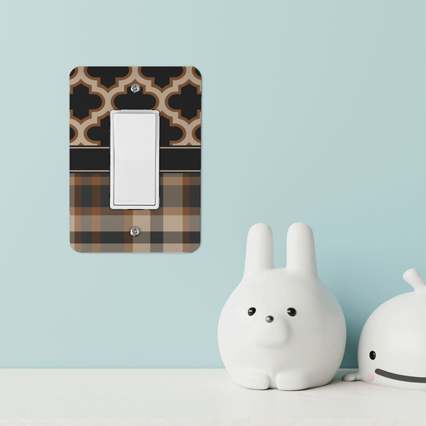 Moroccan & Plaid Rocker Light Switch Covers - Single - IN CONTEXT