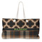 Moroccan & Plaid Large Rope Tote Bag - Front View