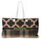 Moroccan & Plaid Large Tote Bag with Rope Handles (Personalized)