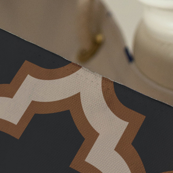 Moroccan & Plaid Large Rope Tote - Close Up View