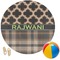 Moroccan & Plaid Round Beach Towel (Personalized)