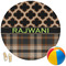 Moroccan & Plaid Round Beach Towel (Personalized)