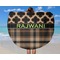 Moroccan & Plaid Round Beach Towel - In Use
