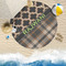Moroccan & Plaid Round Beach Towel Lifestyle
