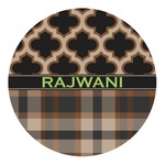 Moroccan & Plaid Round Decal - Small (Personalized)