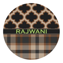 Moroccan & Plaid Round Decal - Medium (Personalized)
