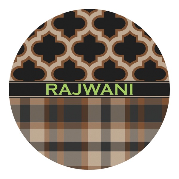 Custom Moroccan & Plaid Round Decal (Personalized)