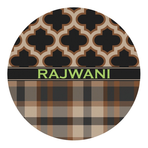 Custom Moroccan & Plaid Round Decal - Medium (Personalized)