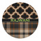 Moroccan & Plaid 5' Round Indoor Area Rug (Personalized)