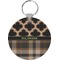 Moroccan & Plaid Round Keychain (Personalized)