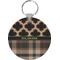 Moroccan & Plaid Round Plastic Keychain (Personalized)