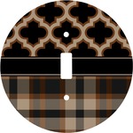 Moroccan & Plaid Round Light Switch Cover