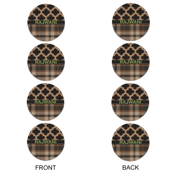 Moroccan & Plaid Round Linen Placemats - APPROVAL Set of 4 (double sided)
