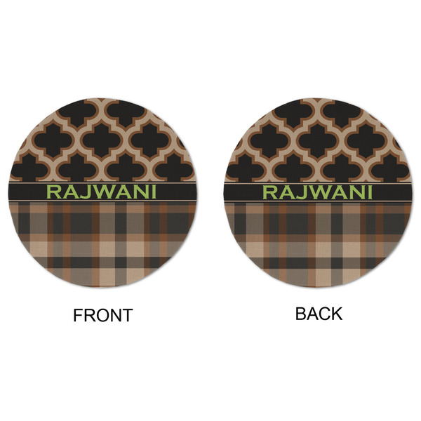 Moroccan & Plaid Round Linen Placemats - APPROVAL (double sided)