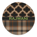 Moroccan & Plaid Round Linen Placemat (Personalized)