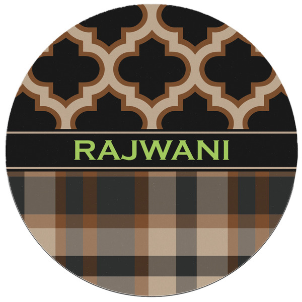 Moroccan & Plaid Round Mousepad - APPROVAL