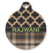 Moroccan & Plaid Round Pet ID Tag - Large - Front