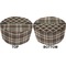 Moroccan & Plaid Round Pouf Ottoman (Top and Bottom)
