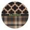 Moroccan & Plaid Round Stone Trivet - Front View