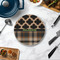 Moroccan & Plaid Round Stone Trivet - In Context View