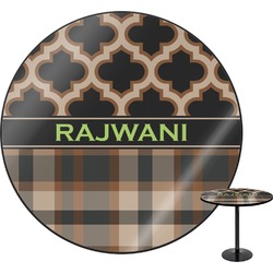 Moroccan & Plaid Round Table - 24" (Personalized)