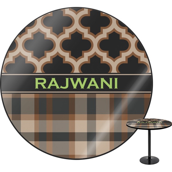 Custom Moroccan & Plaid Round Table (Personalized)