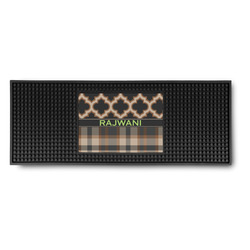 Moroccan & Plaid Rubber Bar Mat (Personalized)