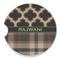 Moroccan & Plaid Sandstone Car Coaster - Single (Personalized)