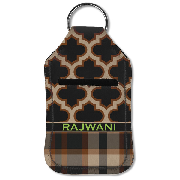 Moroccan & Plaid Sanitizer Holder Keychain - Small (Front Flat)