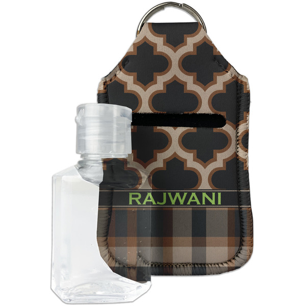 Custom Moroccan & Plaid Hand Sanitizer & Keychain Holder - Small (Personalized)