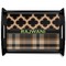 Moroccan & Plaid Serving Tray Black Large - Main