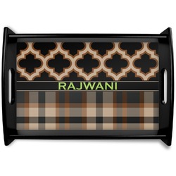 Moroccan & Plaid Wooden Tray (Personalized)