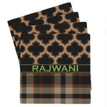 Moroccan & Plaid Absorbent Stone Coasters - Set of 4 (Personalized)