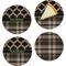 Moroccan & Plaid Set of 4 Glass Appetizer / Dessert Plate 8" (Personalized)