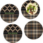 Moroccan & Plaid Set of 4 Glass Lunch / Dinner Plate 10" (Personalized)