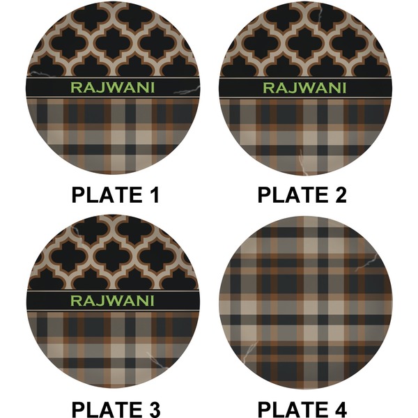 Moroccan & Plaid Set of Lunch / Dinner Plates (Approval)