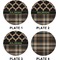 Moroccan & Plaid Set of Lunch / Dinner Plates (Approval)