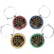 Moroccan & Plaid Set of Silver Wine Wine Charms