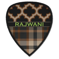 Moroccan & Plaid Iron on Shield Patch A w/ Name or Text