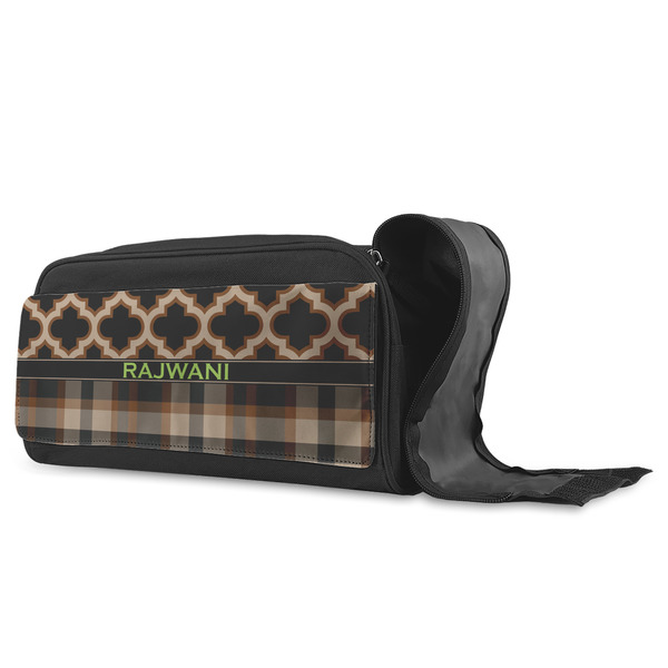 Moroccan & Plaid Shoe Bags - ANGLE (Open)