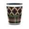Moroccan & Plaid Ceramic Shot Glass - 1.5 oz - Two Tone - Set of 4 (Personalized)