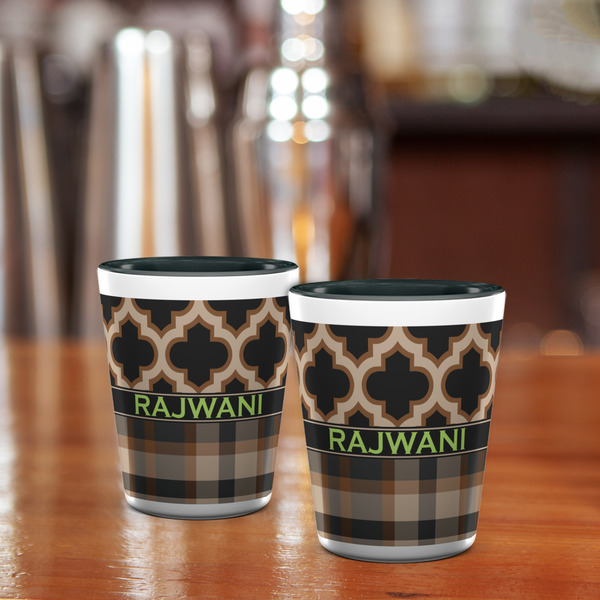 Moroccan & Plaid Shot Glass - Two Tone - LIFESTYLE