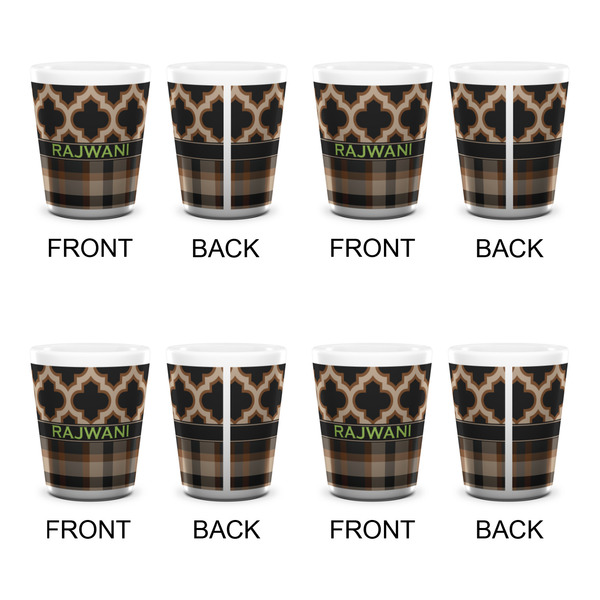 Moroccan & Plaid Shot Glass - White - Set of 4 - APPROVAL