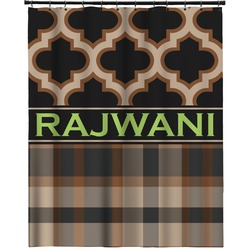 Moroccan & Plaid Extra Long Shower Curtain - 70"x84" (Personalized)
