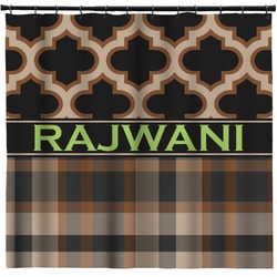 Moroccan & Plaid Shower Curtain - Custom Size (Personalized)