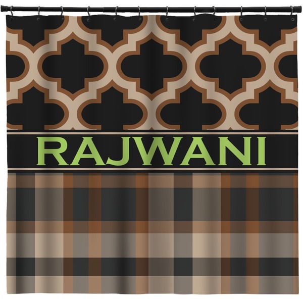 Custom Moroccan & Plaid Shower Curtain - Custom Size (Personalized)