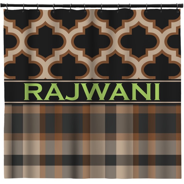 Custom Moroccan & Plaid Shower Curtain (Personalized)
