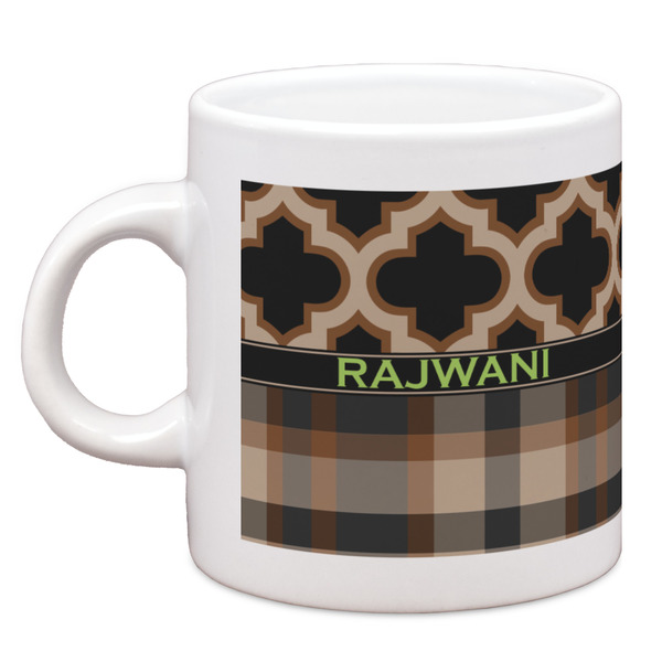 Custom Moroccan & Plaid Espresso Cup (Personalized)
