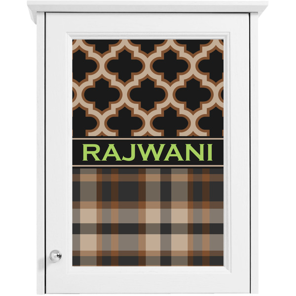 Moroccan & Plaid Single White Cabinet Decal